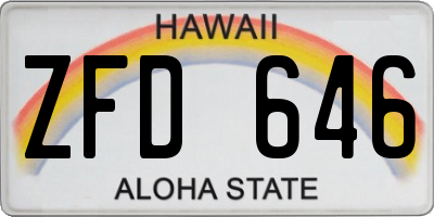 HI license plate ZFD646