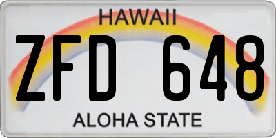 HI license plate ZFD648