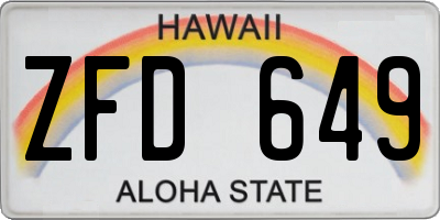 HI license plate ZFD649