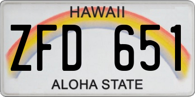 HI license plate ZFD651
