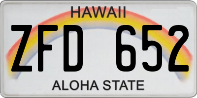 HI license plate ZFD652