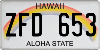 HI license plate ZFD653