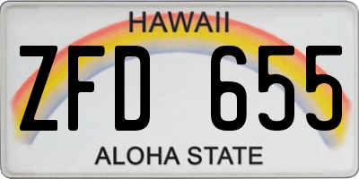 HI license plate ZFD655