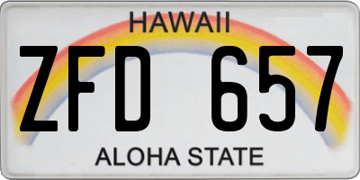 HI license plate ZFD657