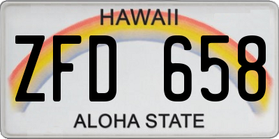HI license plate ZFD658