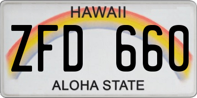 HI license plate ZFD660