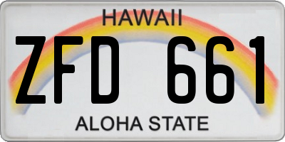 HI license plate ZFD661