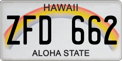 HI license plate ZFD662