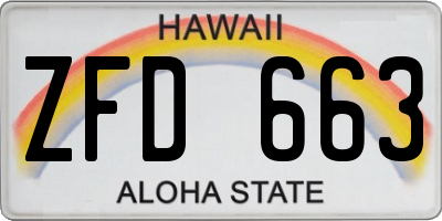HI license plate ZFD663