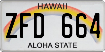 HI license plate ZFD664