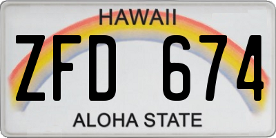 HI license plate ZFD674