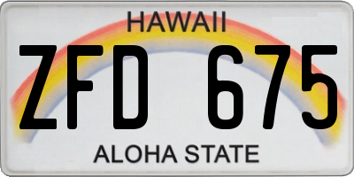HI license plate ZFD675
