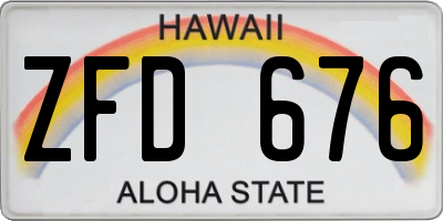 HI license plate ZFD676