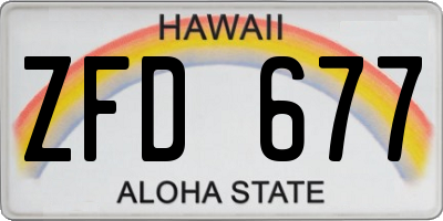 HI license plate ZFD677