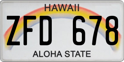HI license plate ZFD678