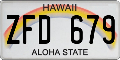 HI license plate ZFD679