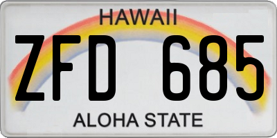 HI license plate ZFD685