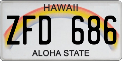 HI license plate ZFD686