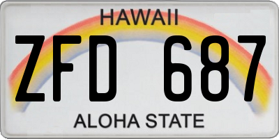 HI license plate ZFD687