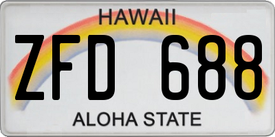 HI license plate ZFD688