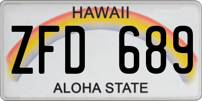 HI license plate ZFD689