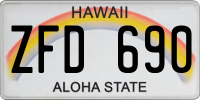 HI license plate ZFD690