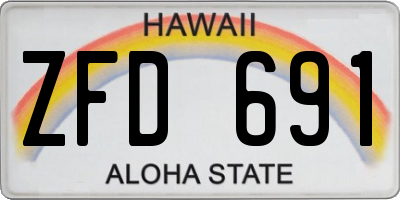 HI license plate ZFD691