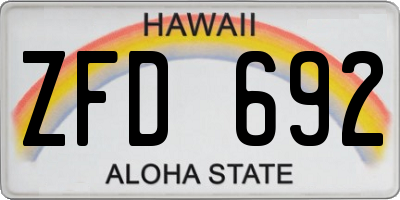 HI license plate ZFD692