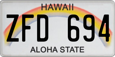 HI license plate ZFD694