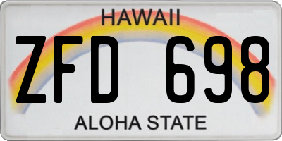 HI license plate ZFD698