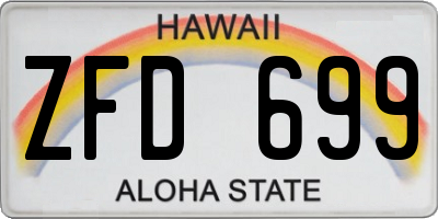 HI license plate ZFD699