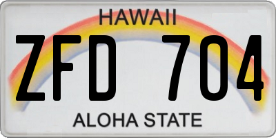 HI license plate ZFD704