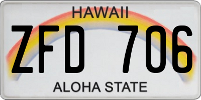 HI license plate ZFD706