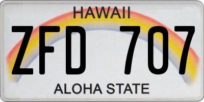 HI license plate ZFD707
