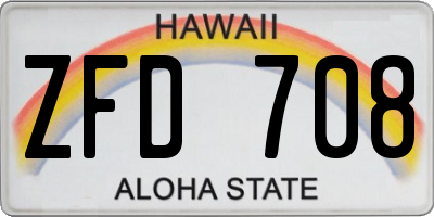 HI license plate ZFD708