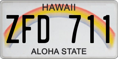 HI license plate ZFD711