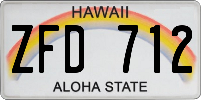 HI license plate ZFD712