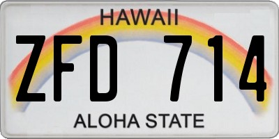 HI license plate ZFD714