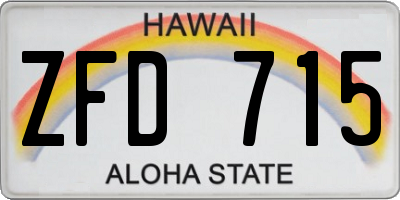 HI license plate ZFD715