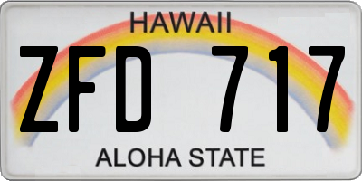 HI license plate ZFD717