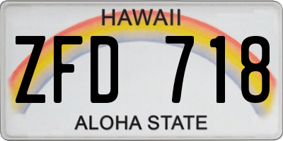 HI license plate ZFD718