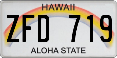 HI license plate ZFD719