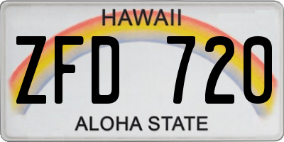 HI license plate ZFD720
