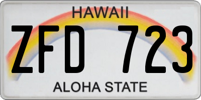 HI license plate ZFD723