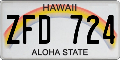 HI license plate ZFD724