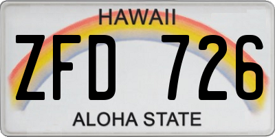 HI license plate ZFD726