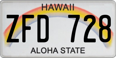 HI license plate ZFD728
