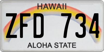 HI license plate ZFD734
