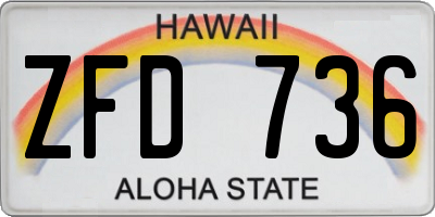 HI license plate ZFD736