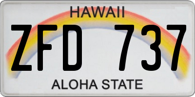HI license plate ZFD737